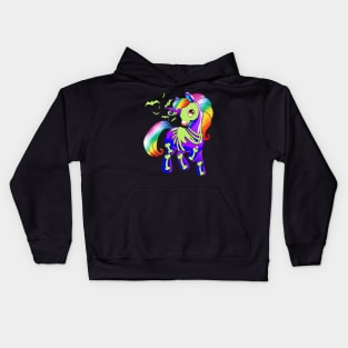 Unicorn Skeleton Halloween Magical Candy Glow Gif Kids Hoodie